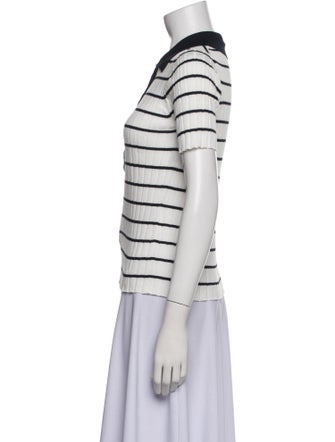 Saks Fifth Avenue Striped Short Sleeve Polo