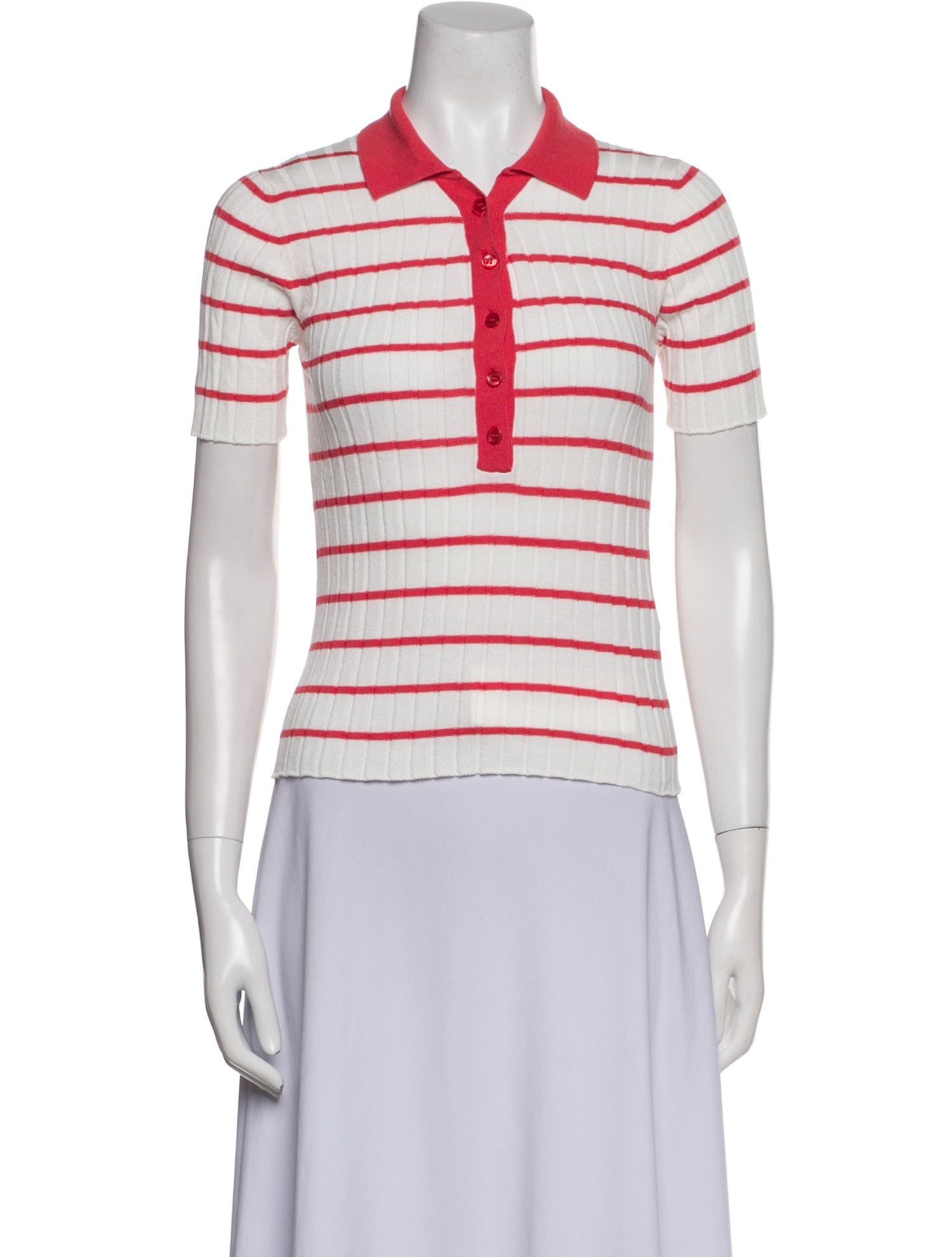 Saks Fifth Avenue Striped Short Sleeve Polo