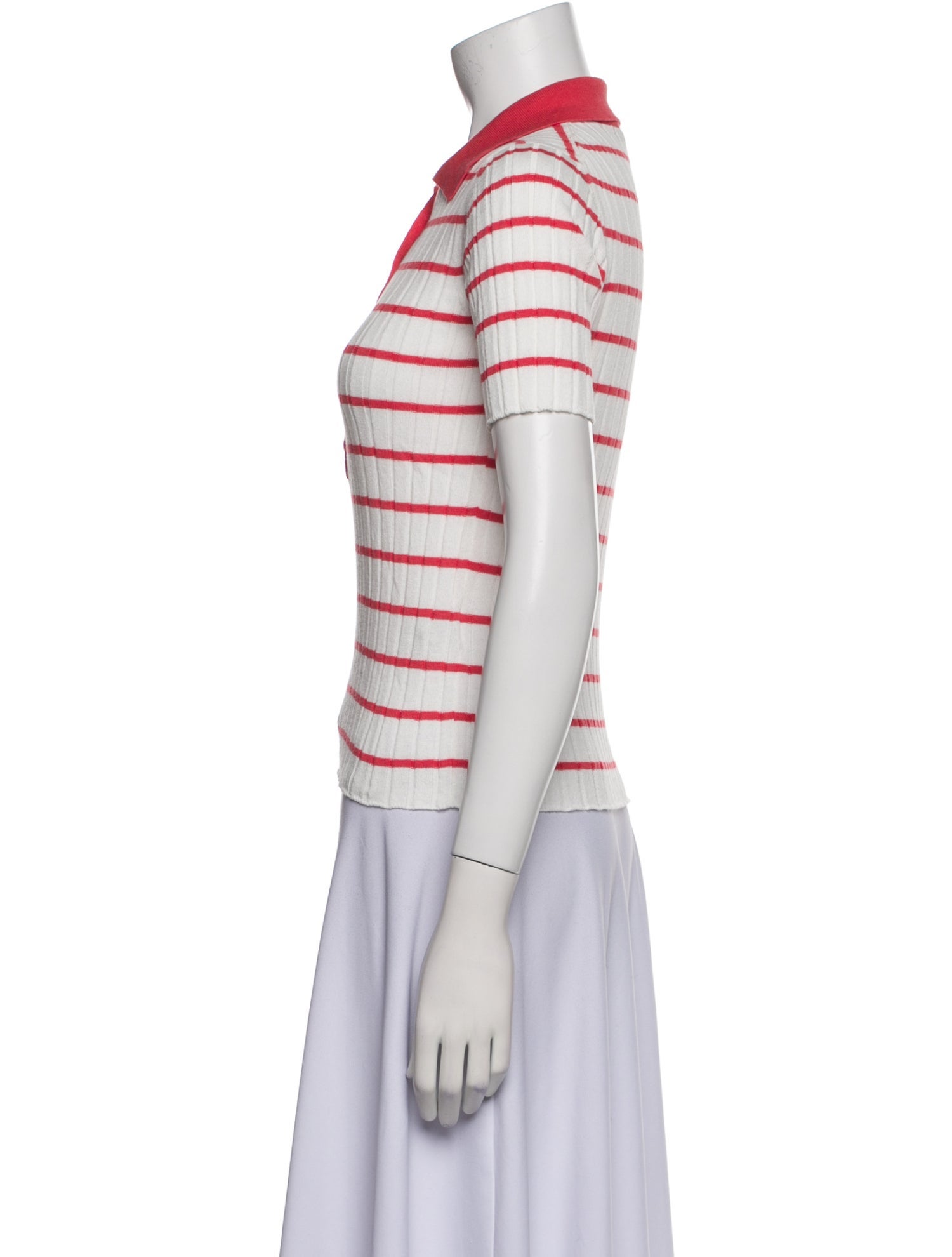 Saks Fifth Avenue Striped Short Sleeve Polo