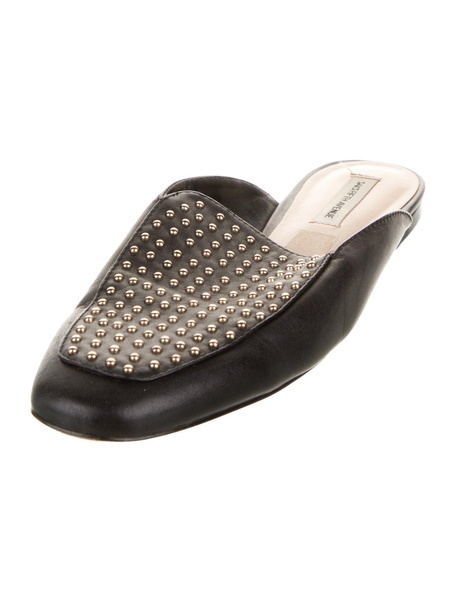 Saks Fifth Avenue Leather Studded Accents Mules