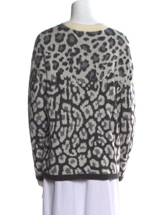 Saks Fifth Avenue Animal Print Crew Neck Sweater
