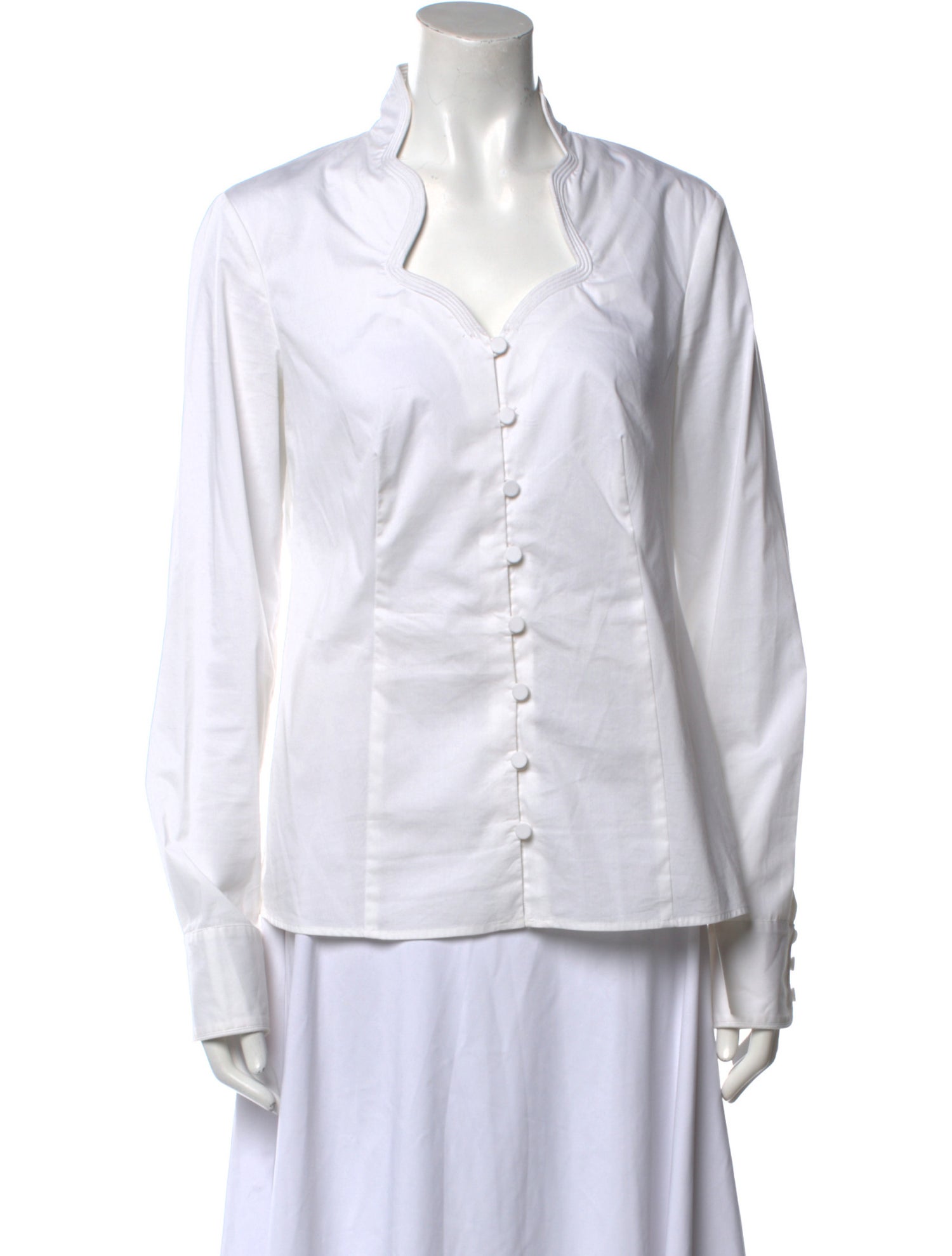 Saks Fifth Avenue V-Neck Long Sleeve Button-Up Top