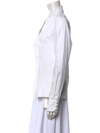 Saks Fifth Avenue V-Neck Long Sleeve Button-Up Top