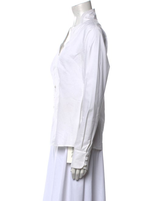 Saks Fifth Avenue V-Neck Long Sleeve Button-Up Top