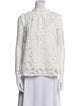 Saks Fifth Avenue Lace Pattern Mock Neck Blouse