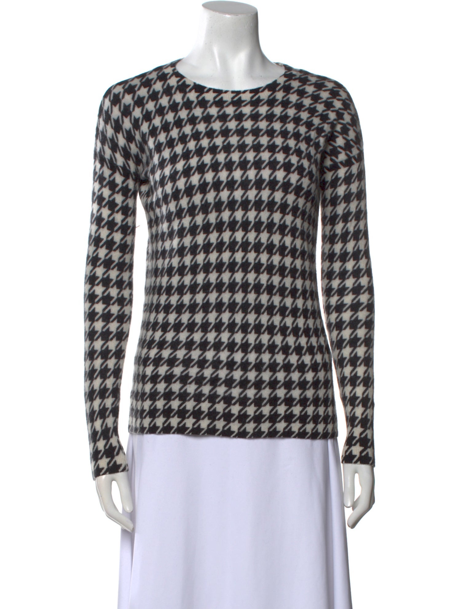 Saks Fifth Avenue Cashmere Houndstooth Print Sweater