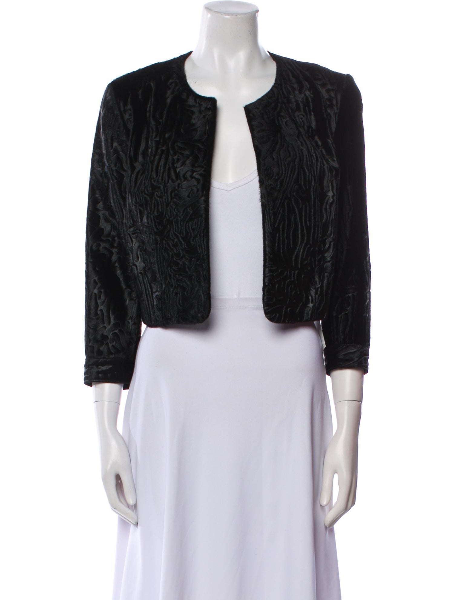 Saks Fifth Avenue Calfskin Tweed Pattern Evening Jacket