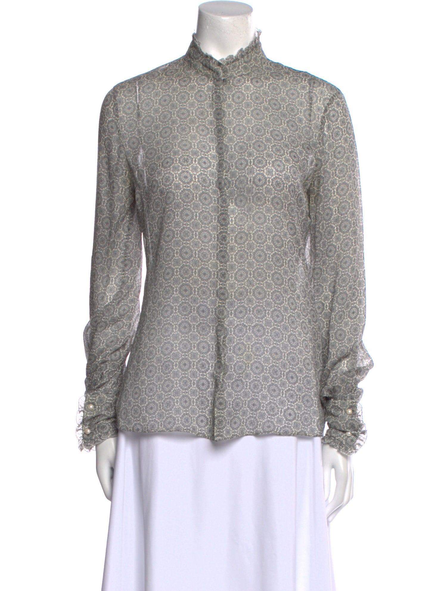 Saks Fifth Avenue Silk Printed Button-Up Top