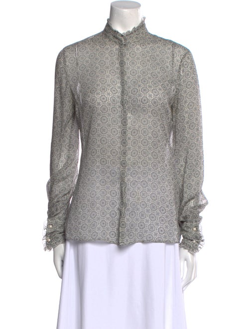 Saks Fifth Avenue Silk Printed Button-Up Top