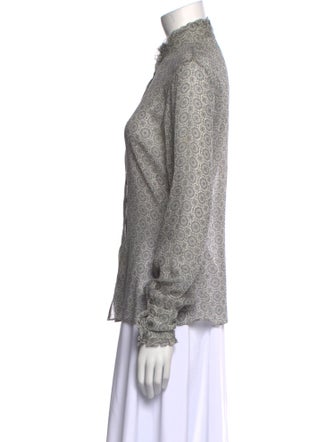 Saks Fifth Avenue Silk Printed Button-Up Top