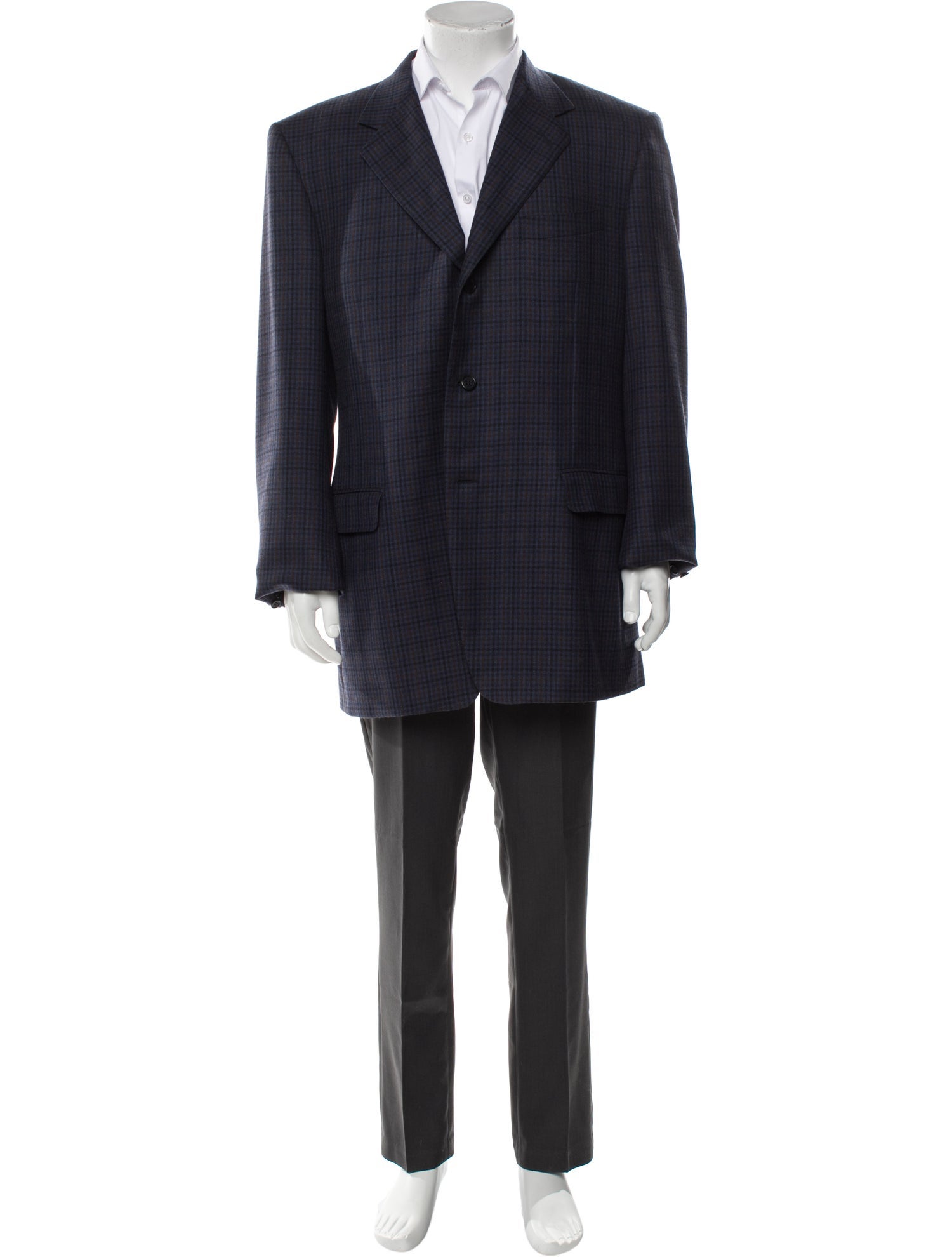 Saks Fifth Avenue Virgin Wool Plaid Print Blazer