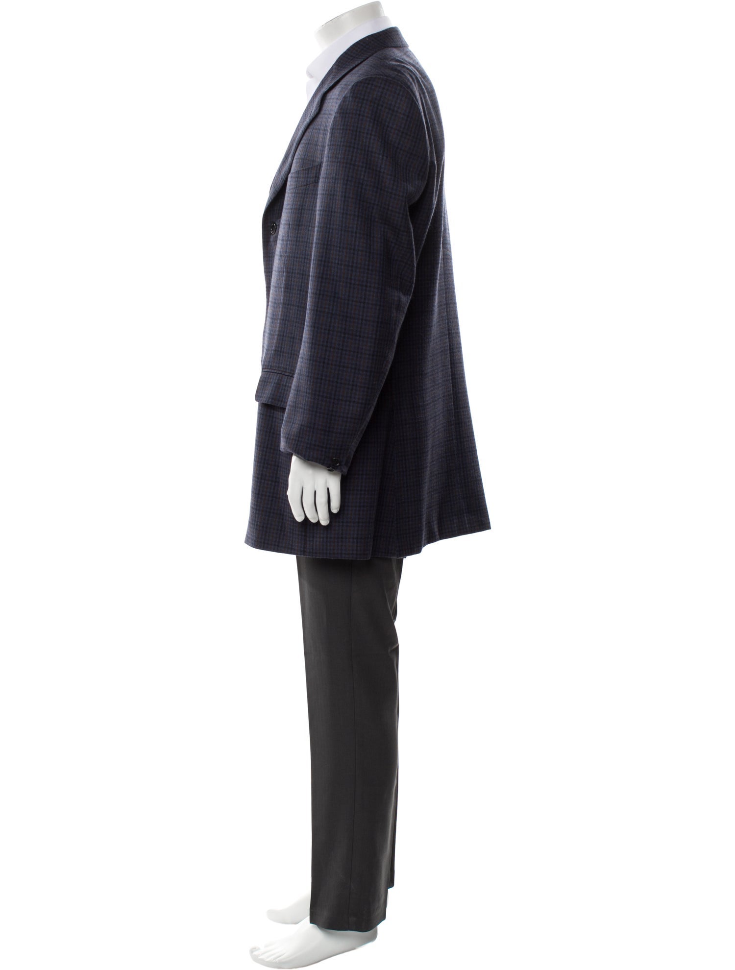 Saks Fifth Avenue Virgin Wool Plaid Print Blazer