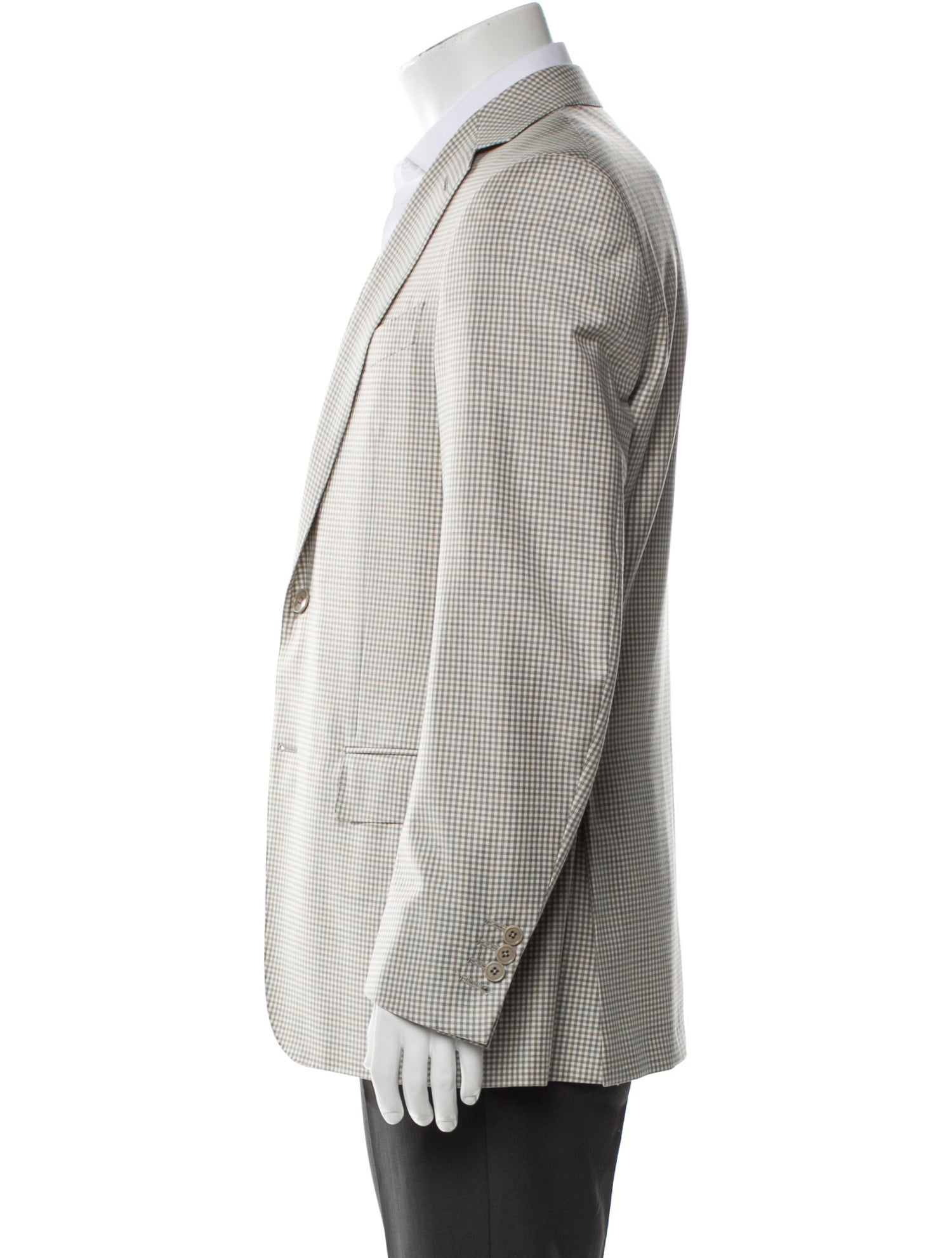 Saks Fifth Avenue Wool Plaid Print Peacoat