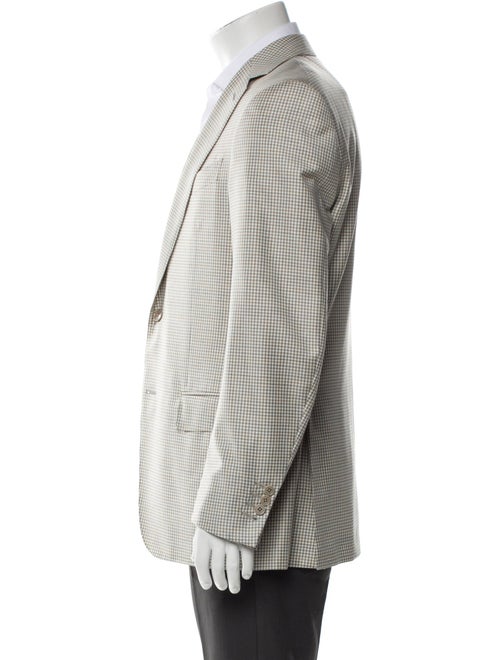 Saks Fifth Avenue Wool Plaid Print Peacoat