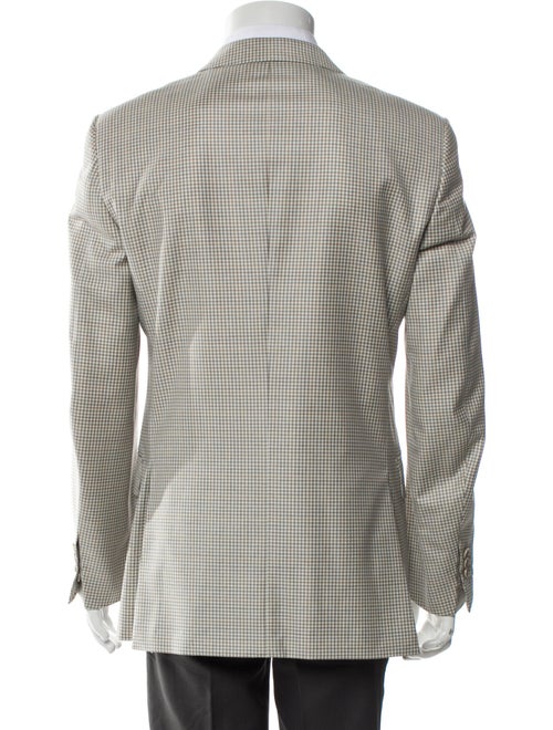 Saks Fifth Avenue Wool Plaid Print Peacoat