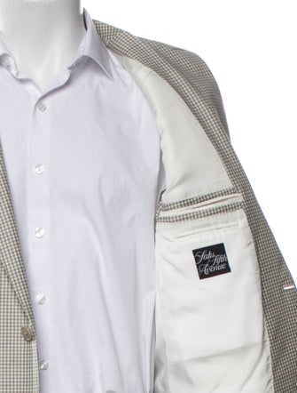 Saks Fifth Avenue Wool Plaid Print Peacoat