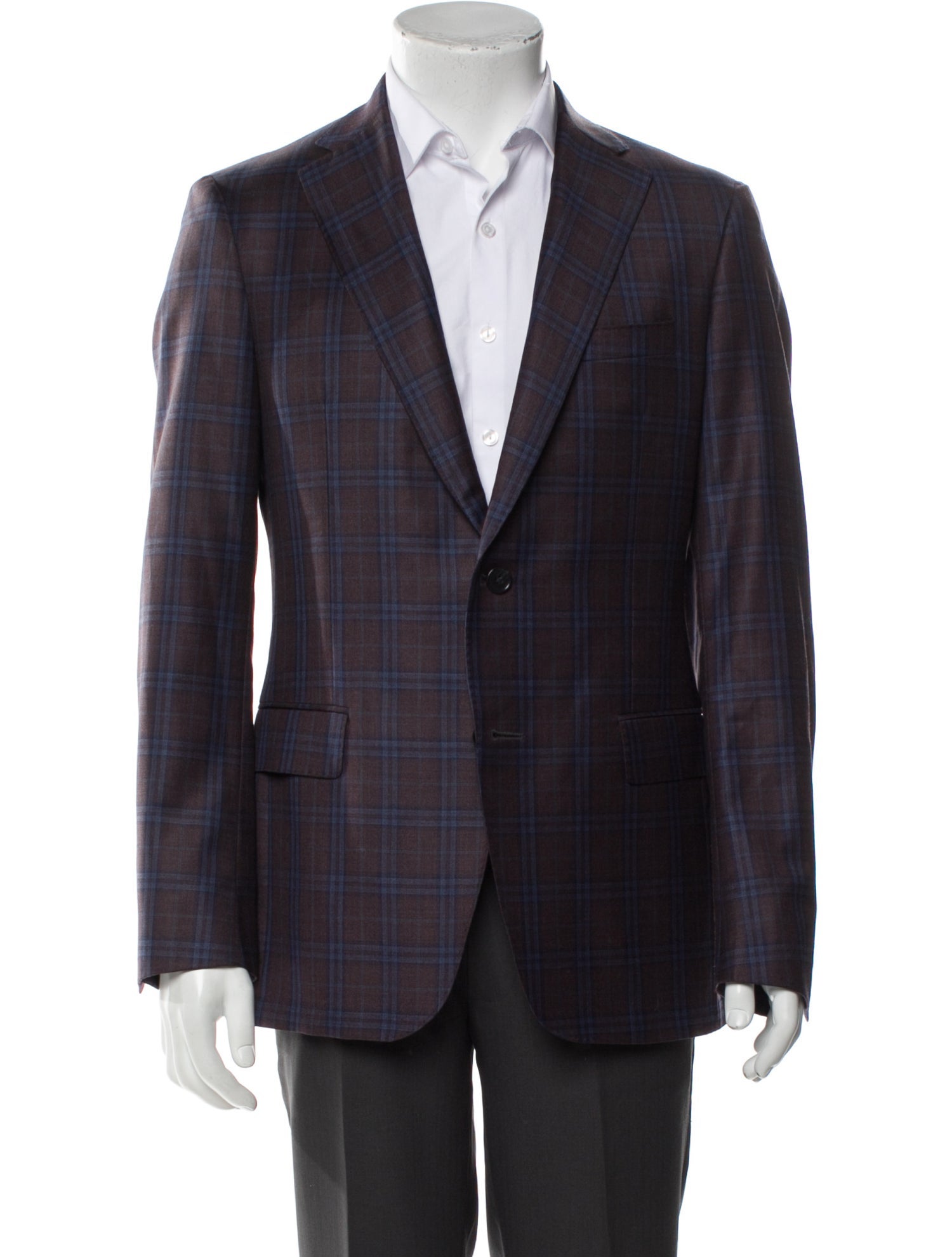 Saks Fifth Avenue Wool Plaid Print Blazer