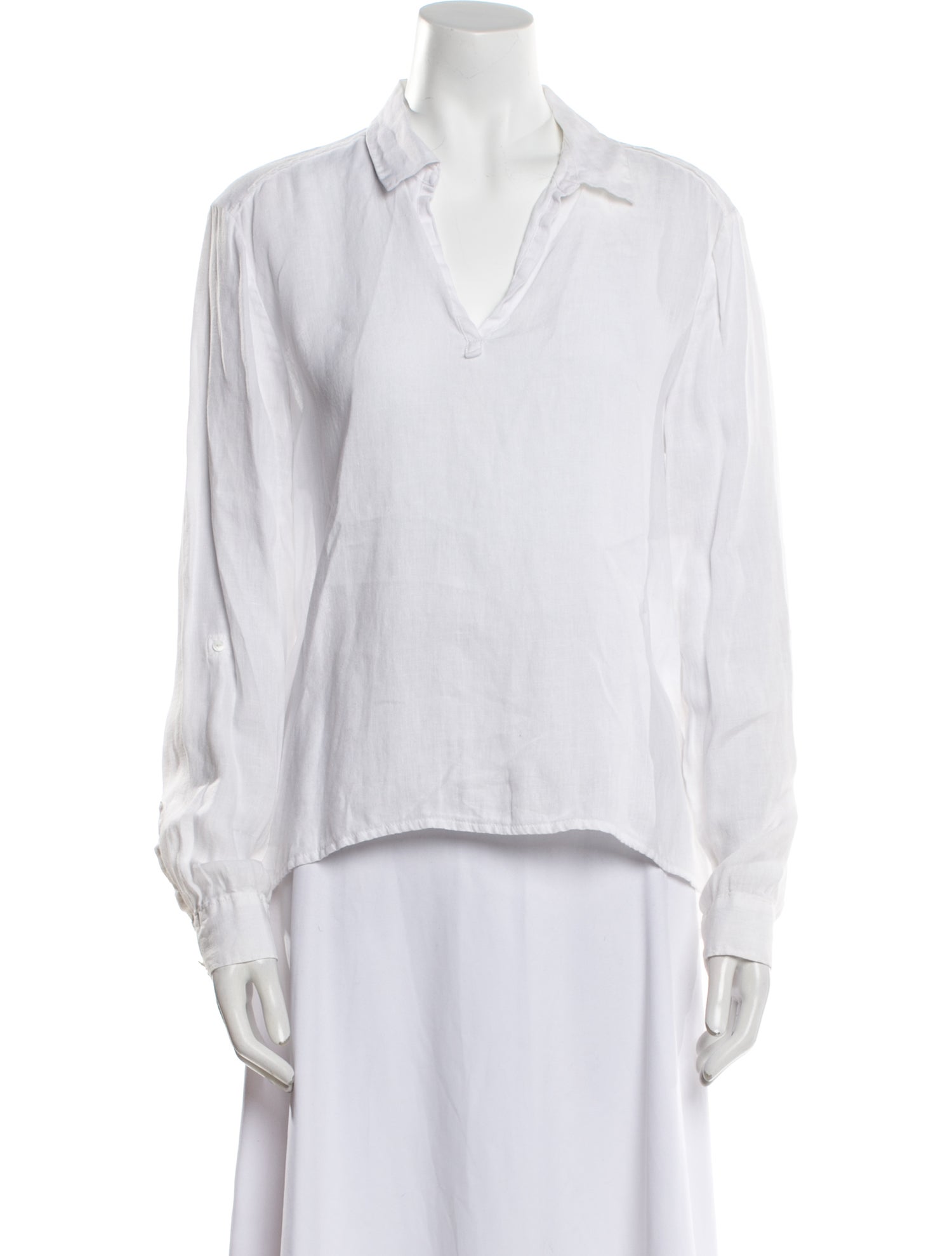 Saks Fifth Avenue Linen V-Neck Button-Up Top