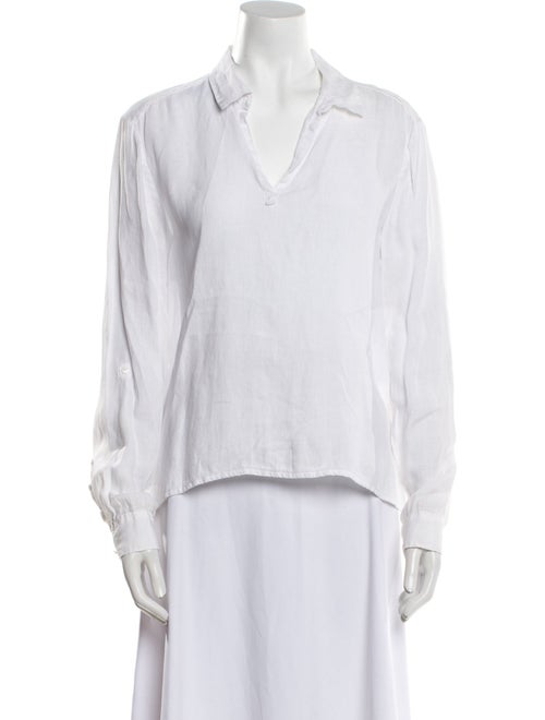 Saks Fifth Avenue Linen V-Neck Button-Up Top