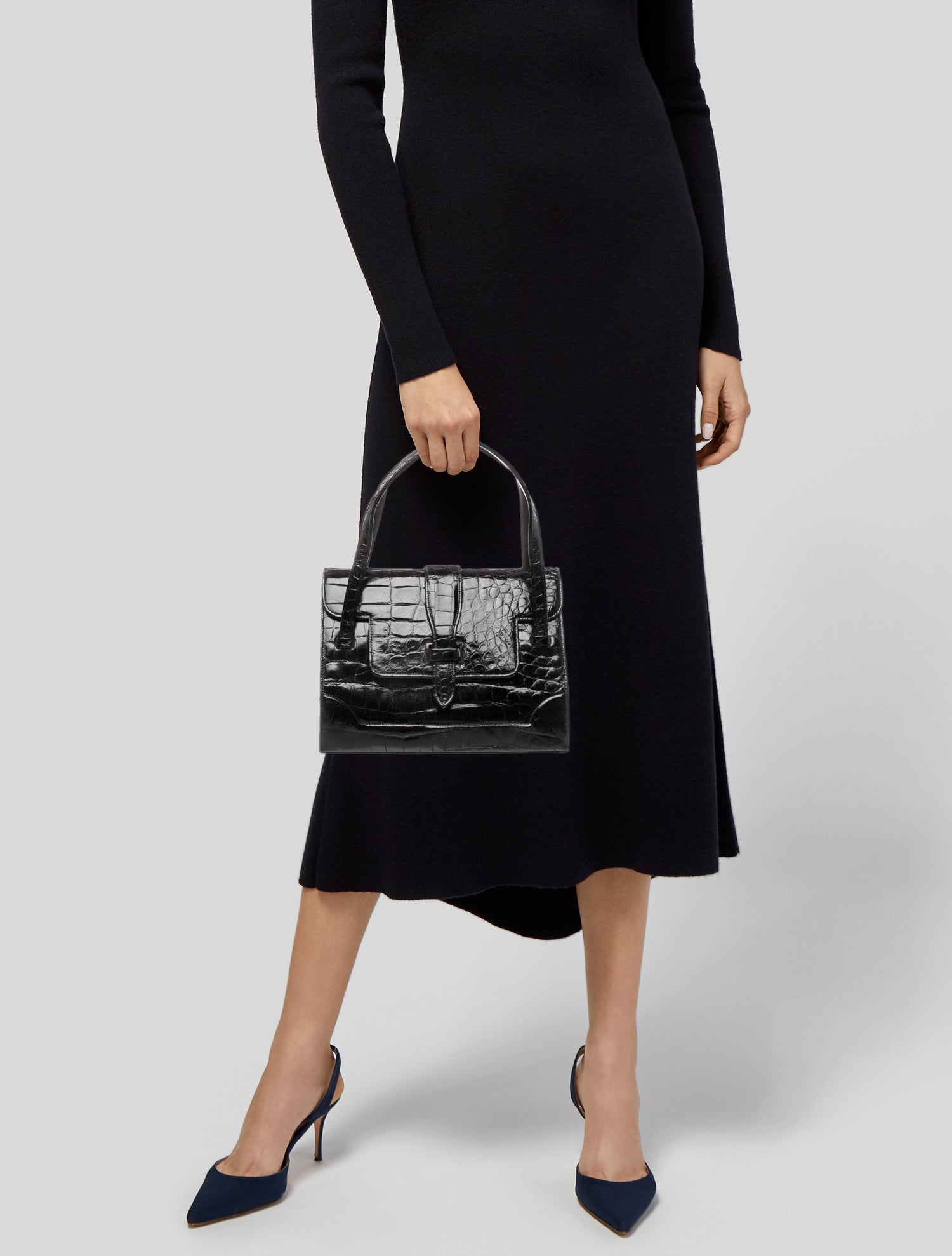 Saks Fifth Avenue Crocodile Top Handle Bag Vintage