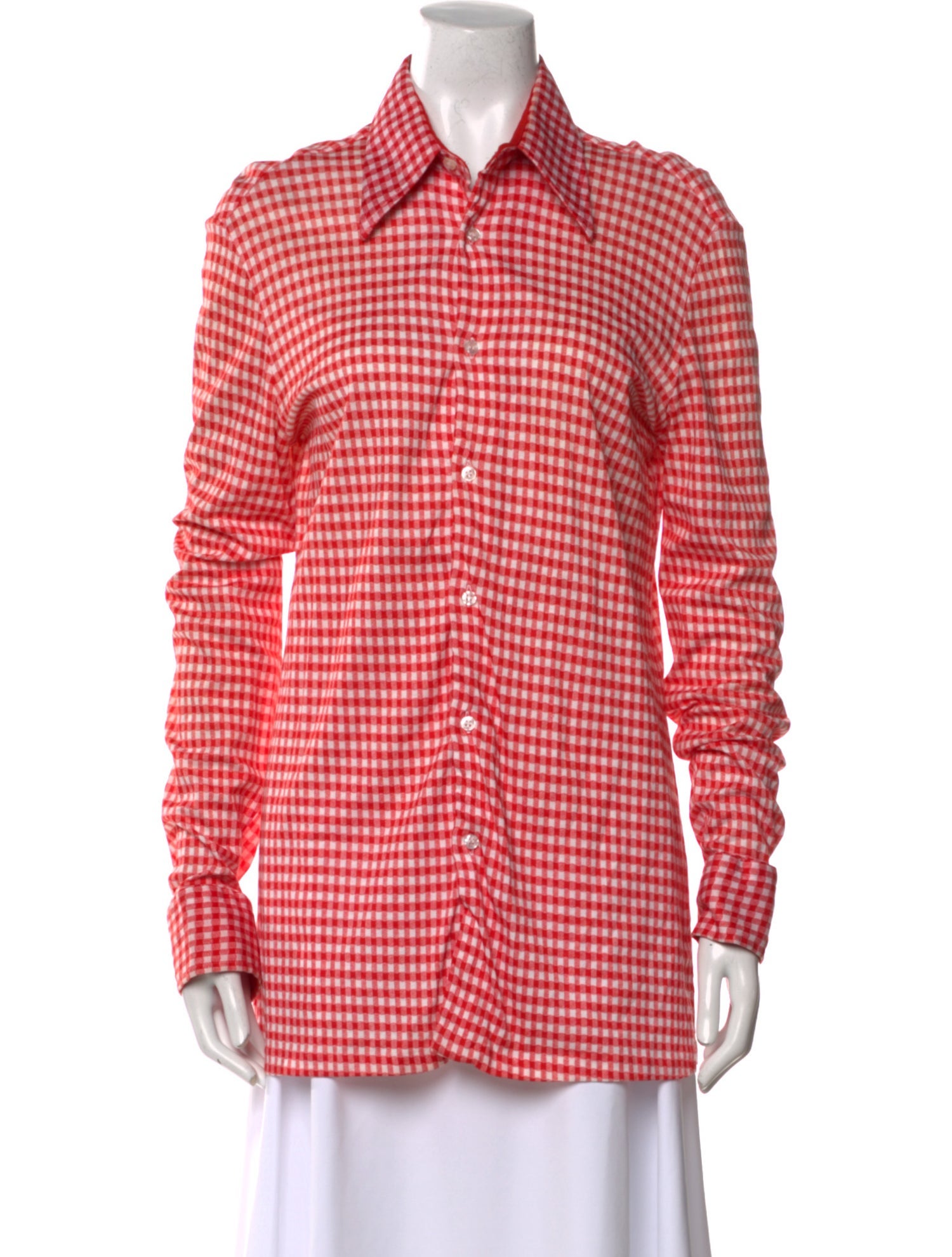 Saks Fifth Avenue Plaid Print Long Sleeve Button-Up Top