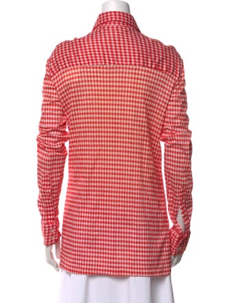 Saks Fifth Avenue Plaid Print Long Sleeve Button-Up Top