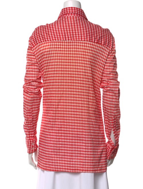 Saks Fifth Avenue Plaid Print Long Sleeve Button-Up Top