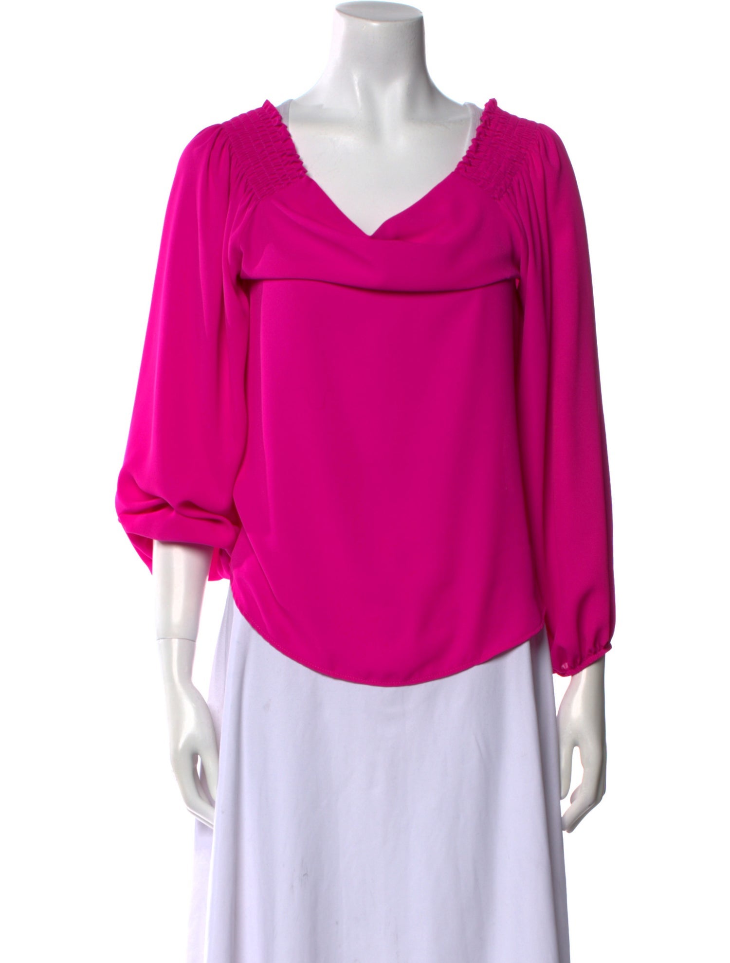 Saks Fifth Avenue Cowl Neck Three-Quarter Sleeve Blouse