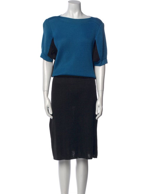 Saks Fifth Avenue Bateau Neckline Midi Length Dress