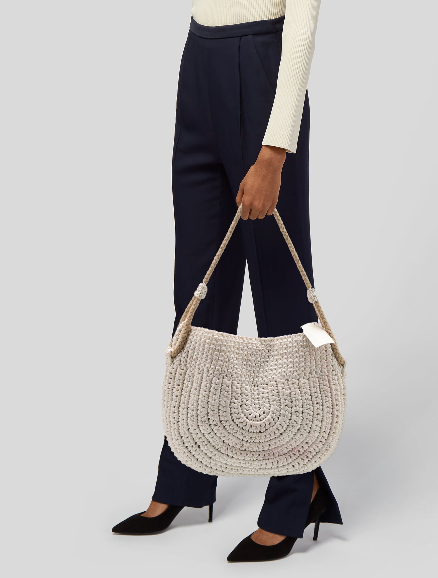 Saks Fifth Avenue Raffia Shoulder Bag