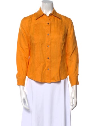 Saks Fifth Avenue Linen Three-Quarter Sleeve Button-Up Top