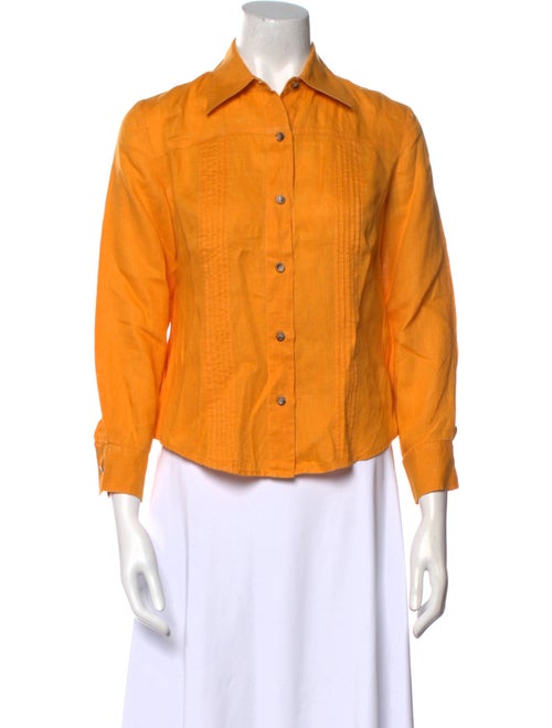 Saks Fifth Avenue Linen Three-Quarter Sleeve Button-Up Top