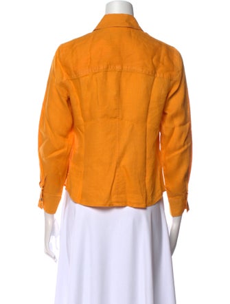 Saks Fifth Avenue Linen Three-Quarter Sleeve Button-Up Top