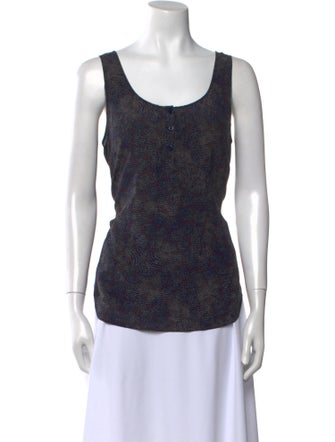 Saks Fifth Avenue Printed Scoop Neck Top