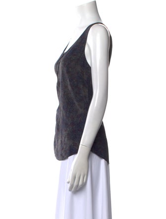 Saks Fifth Avenue Printed Scoop Neck Top