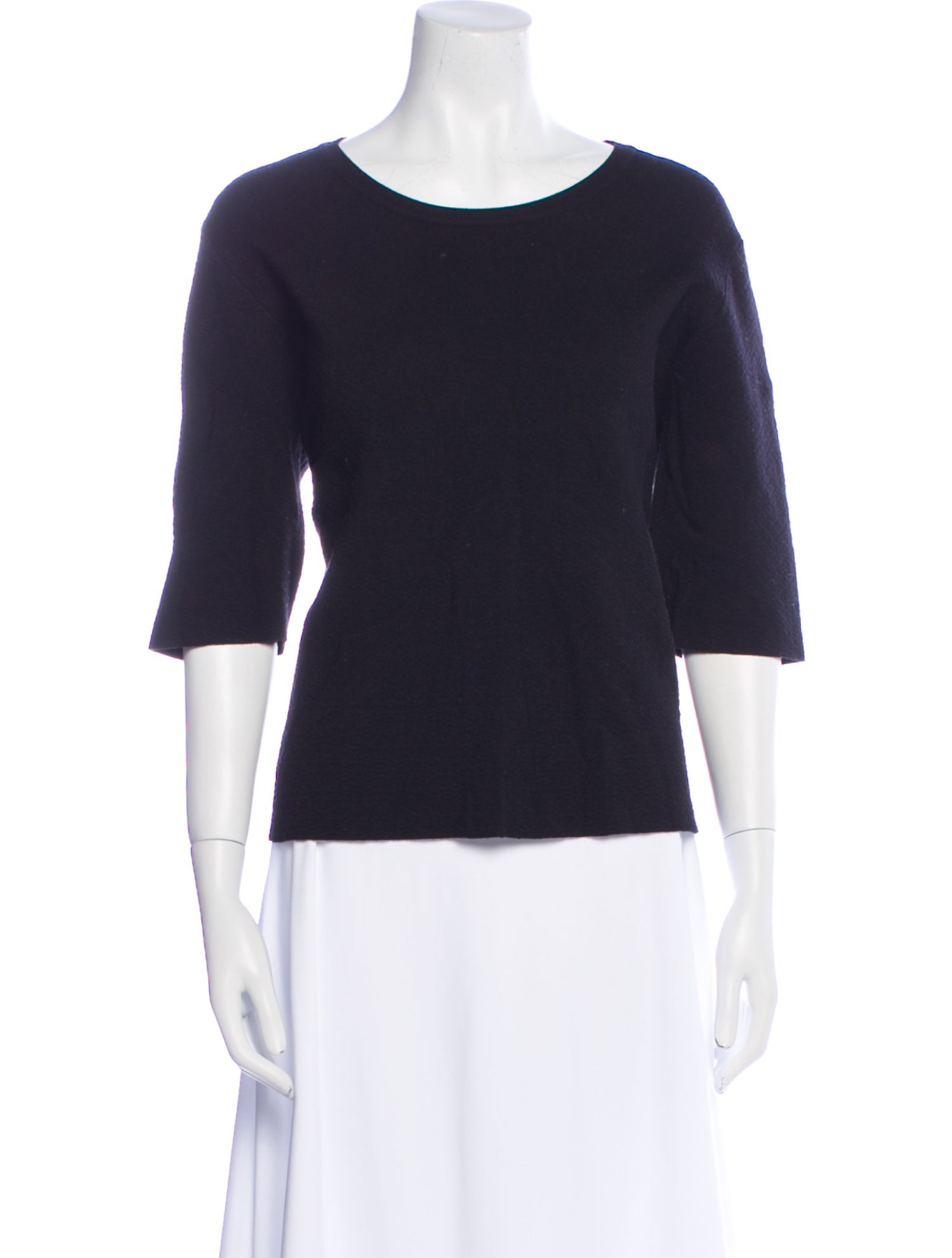 Saks Fifth Avenue Scoop Neck Three-Quarter Sleeve Top