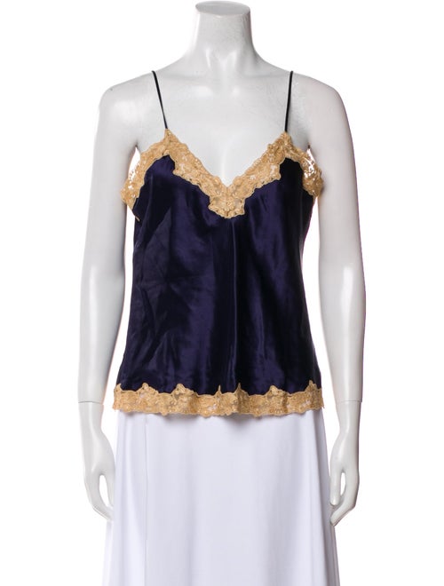 Saks Fifth Avenue Silk Lace Trim Embellishment Pajamas