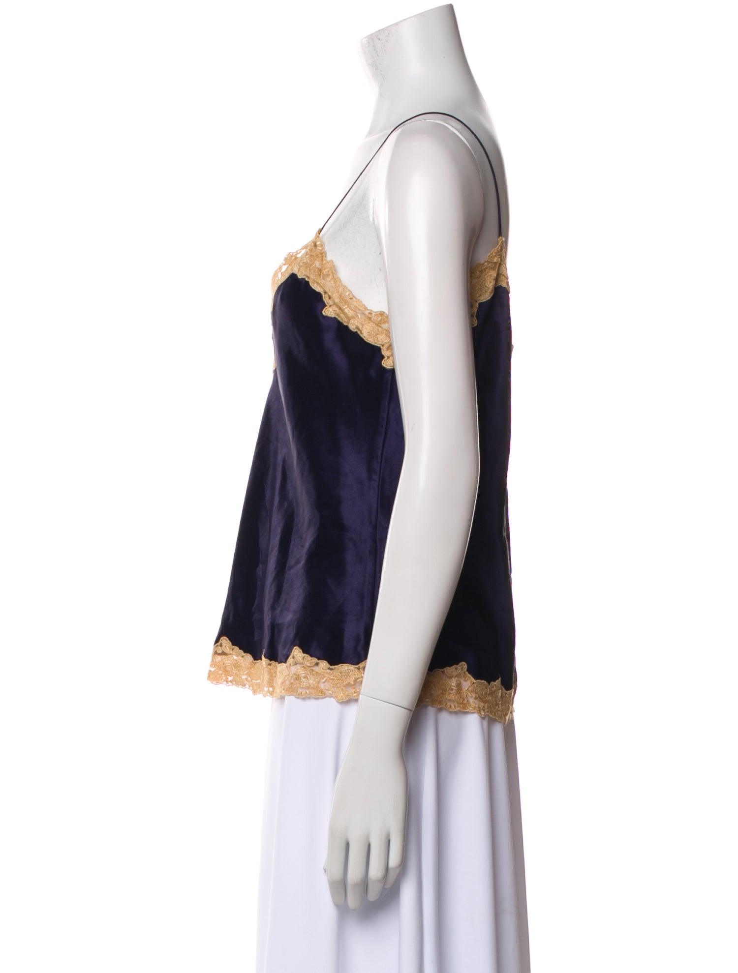 Saks Fifth Avenue Silk Lace Trim Embellishment Pajamas