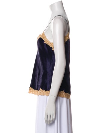 Saks Fifth Avenue Silk Lace Trim Embellishment Pajamas