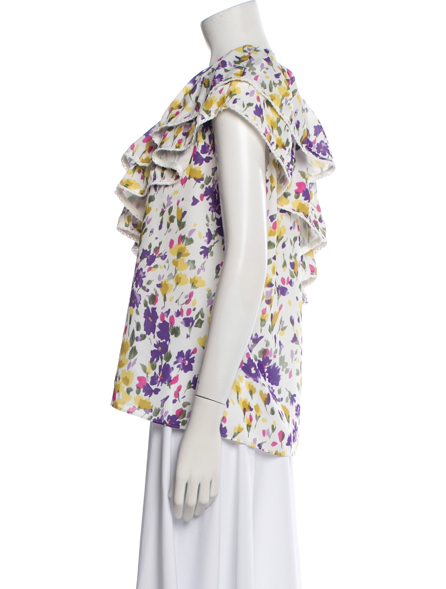 Saks Fifth Avenue Floral Print One-Shoulder Blouse