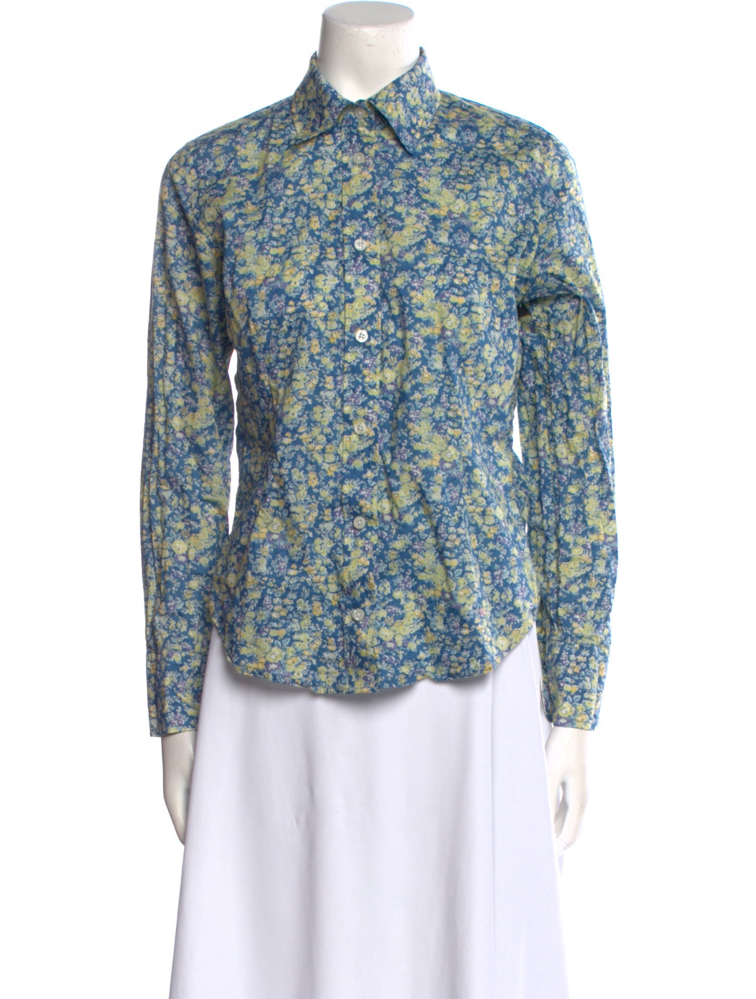 Saks Fifth Avenue Floral Print Long Sleeve Button-Up Top