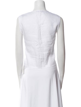 Saks Fifth Avenue Linen V-Neck Crop Top