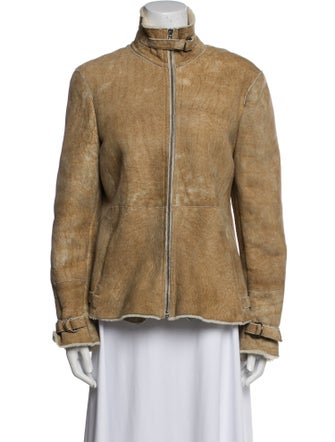 Saks Fifth Avenue Leather Faux Fur Jacket
