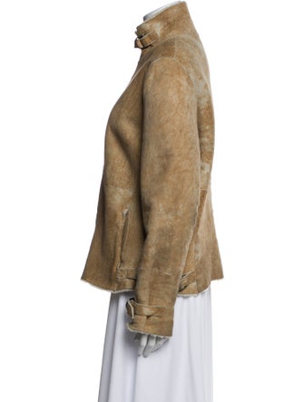 Saks Fifth Avenue Leather Faux Fur Jacket