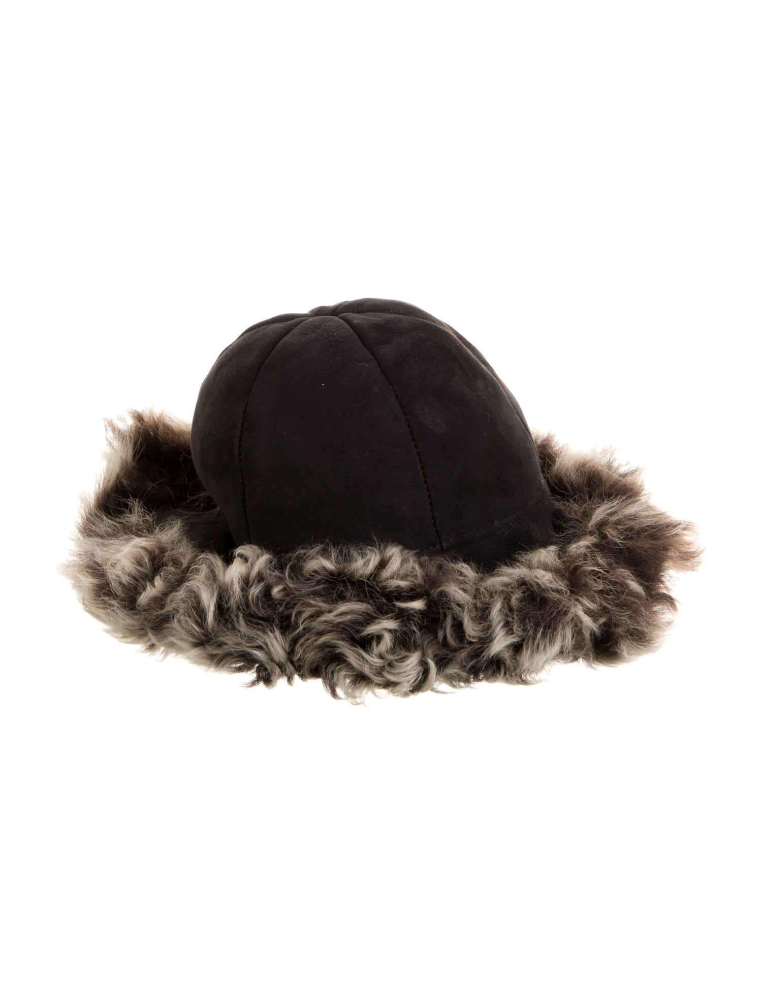 Saks Fifth Avenue Black Suede and Fur Hat