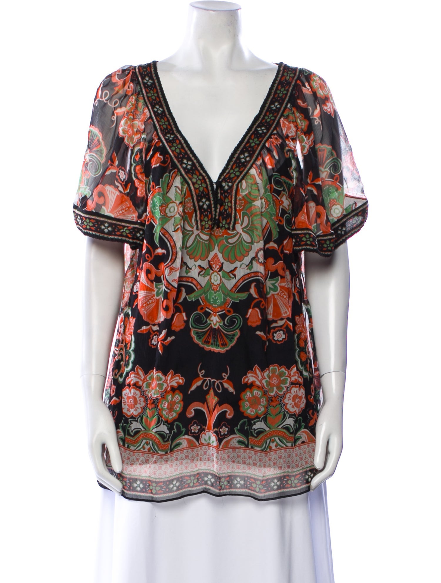 Saks Fifth Avenue Silk Paisley Print Tunic