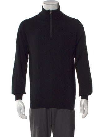 Saks Fifth Avenue Merino Wool Mock Neck Polo Sweater