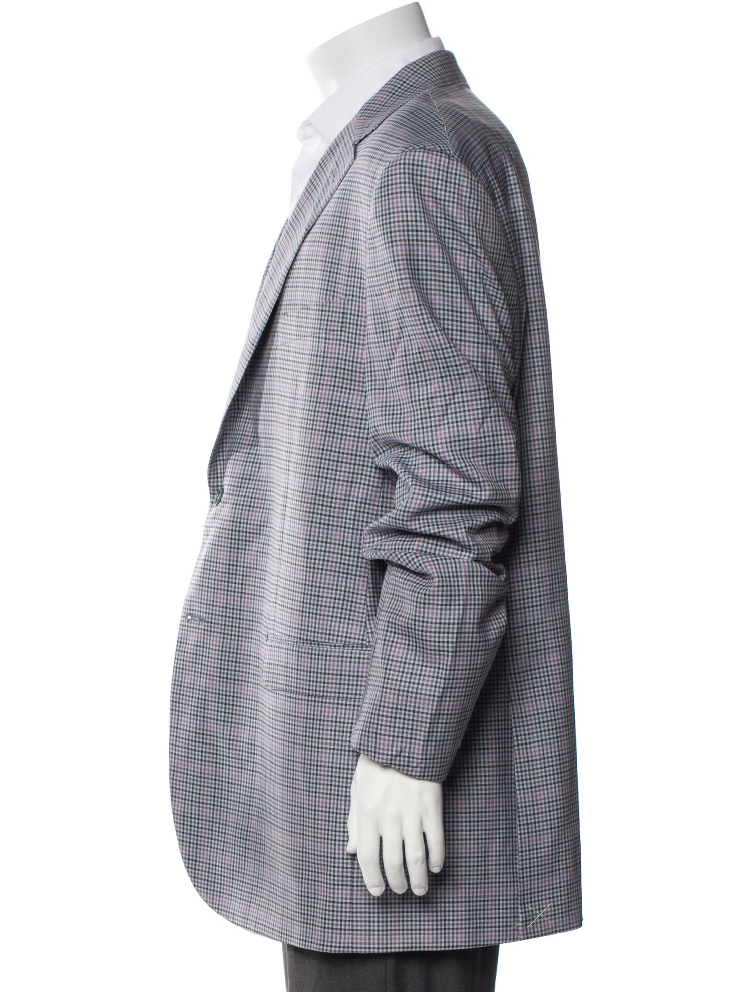 Saks Fifth Avenue Virgin Wool Plaid Print Overcoat