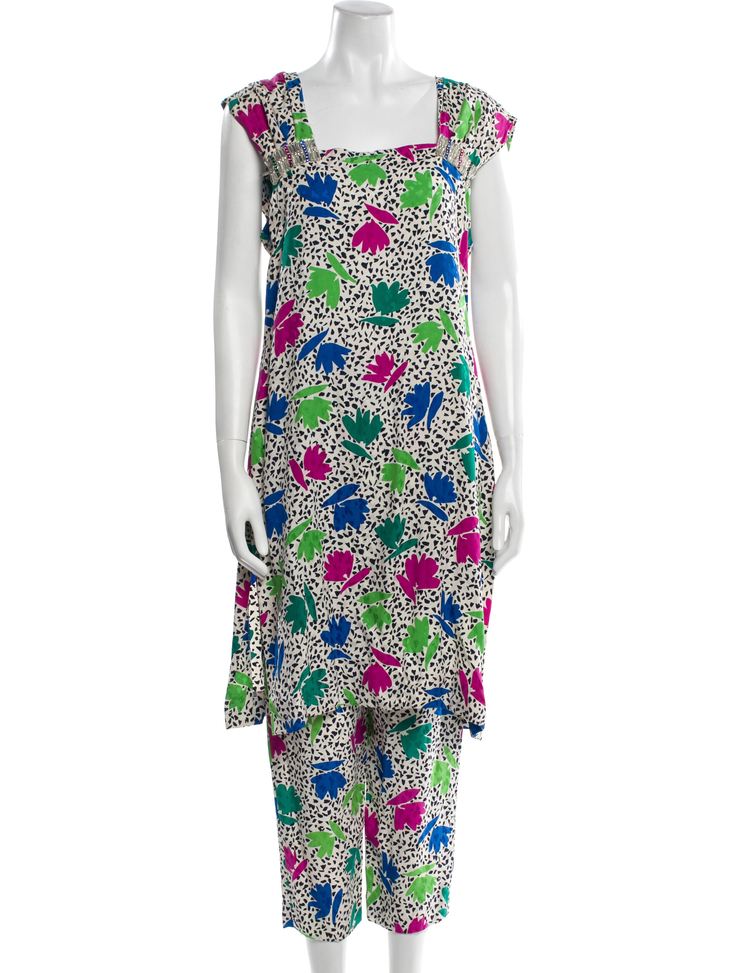 Saks Fifth Avenue Silk Floral Print Pant Set