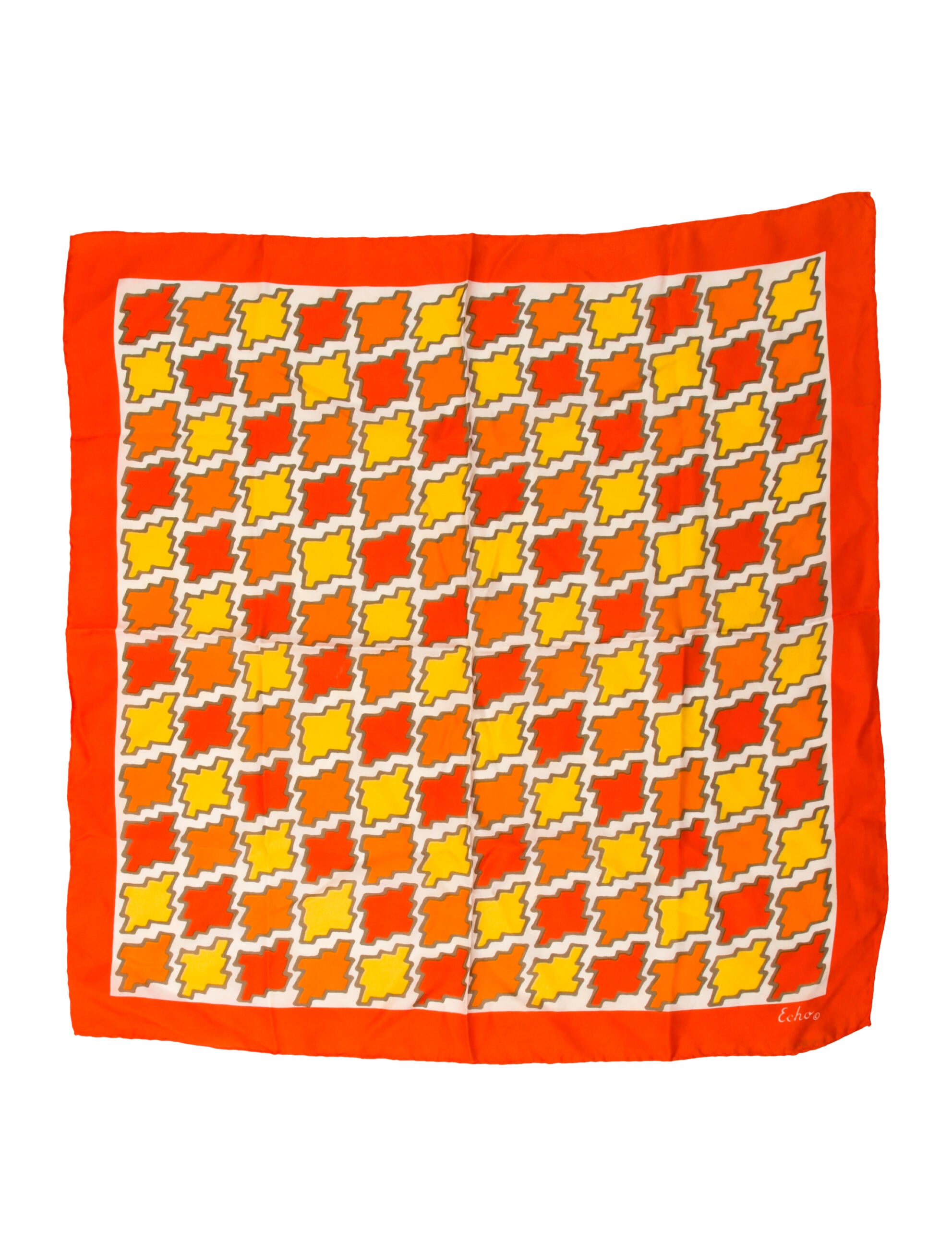 Saks Fifth Avenue Festival Quadri Silk Scarf